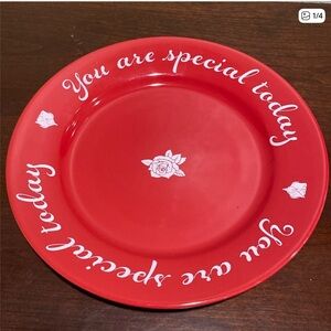 Happy Birthday Red Decorative Plate with “YOU ARE SPECIAL TODAY”